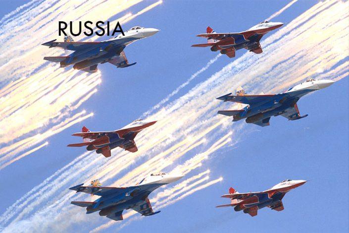 Russian Air Force MiG-29 Strizhi Su-27 Su-30 Russian Knights